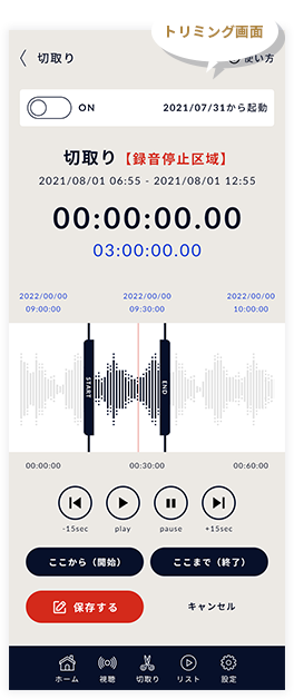 イメージ：トリミング画面